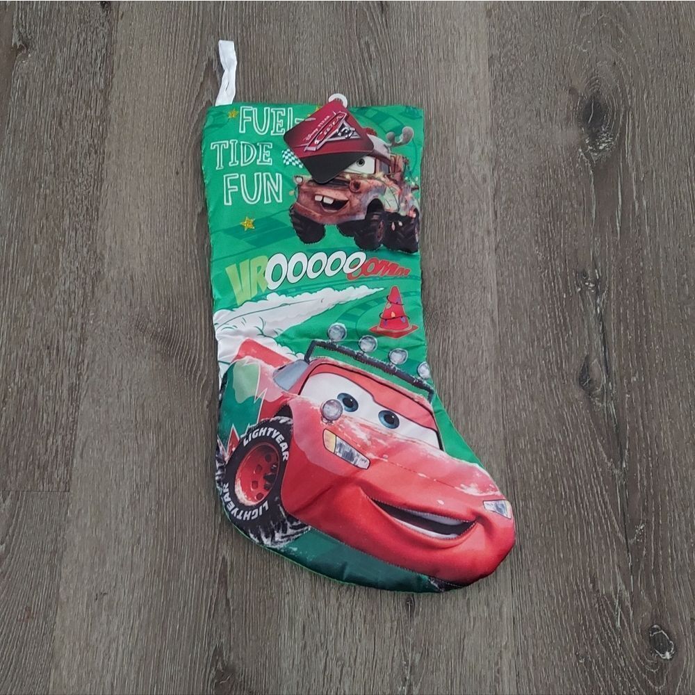 Disney Cars 3 Lightning McQueen and Mater Satin Christmas Stocking, 18-Inch